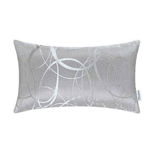 CaliTime Cojines Fundas Casos 1 PC Fundas de cojín Bolster Fundas de Almohada Fundas, Moderno Círculos Anillos Geométricos, 30cm x 50cm, Gris Plata CaliTime Cojines Fundas Casos 1 PC Fundas de cojín Bolster Fundas de Almohada Fundas, Moderno Círculos Anillos Geométricos, 30cm x 50cm, Gris Plata