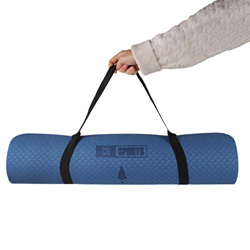 Calma Dragon 89838 Esterilla de Yoga y Gimnasia de Caucho Natural Yoga Mat Antideslizante Doble Capa 5mm de Grosor 183 x 68 cm (Azul)