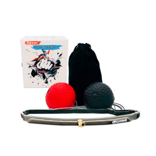 Calma Dragon Boxing Speedball MKHPB06, Balón de Entrenamiento para Fitness, Incluye 2 Bolas de Velocidad con Banda para la Cabeza, Deporte, Pelota de Boxeo Tailandesa, Punching Ball