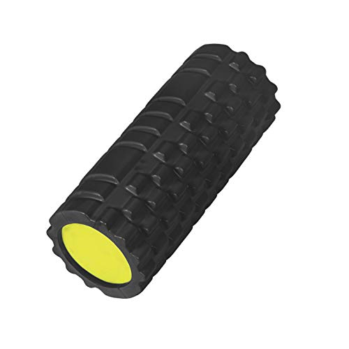 Calma Dragon Foam Roller Solid Core 89891, Rodillo de Masajes para Fitness, Yoga, Pilates, Masajes de Espalda, Masajeador Miofascial (Negro)