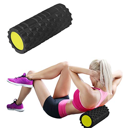 Calma Dragon Foam Roller Solid Core 89891, Rodillo de Masajes para Fitness, Yoga, Pilates, Masajes de Espalda, Masajeador Miofascial (Negro)