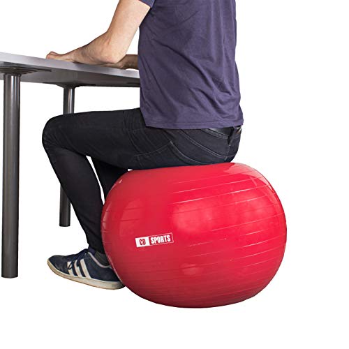 Calma Dragon Pelota de Pilates 55cm / 65cm / 75cm Diámetro, Balón para Embarazadas, Fitball, con Inflador Incluido, Bola Grande para Yoga, Gimnasia, Fitness (Negro, 75)