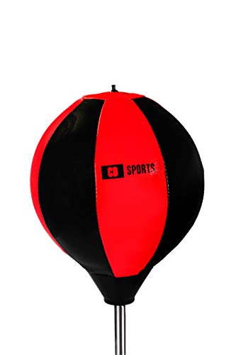 Calma Dragon Punching Ball Adultos Saco de Boxeo, Práctica de Boxeo Altura Ajustable de pie Bola de Velocidad Set de Boxeo para Adultos Pelota, Color Rojo y Negro