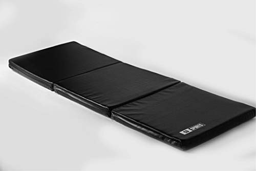 CalmaDragon 85620 Colchoneta Gimnasia Espuma PU Impermeable Alfombra de Protección en 3 Paneles Plegables Grosor 6Cm, Largo 180cm, Ancho 60cm (Negro) CalmaDragon 85620 Colchoneta Gimnasia Espuma PU Impermeable Alfombra de Protección en 3 Paneles Plegables Grosor 6Cm, Largo 180cm, Ancho 60cm (Negro)