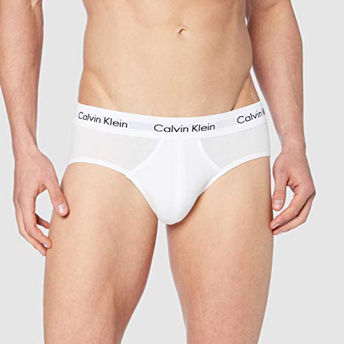 Calvin Klein 3P Hip Brief, Calzoncillos para Hombre (3 unidades), Blanco (White), Large