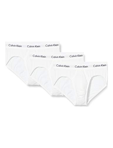 Calvin Klein 3P Hip Brief, Calzoncillos para Hombre (3 unidades), Blanco (White), Large