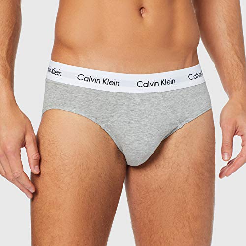 Calvin Klein 3P Hip Brief, Calzoncillos para Hombre (3 unidades), Multicolor (Blanco/Gris/Negro 998), Large