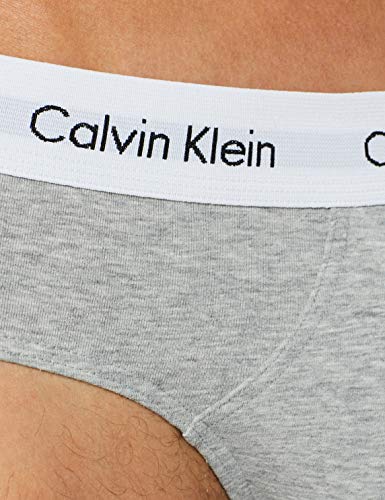 Calvin Klein 3P Hip Brief, Calzoncillos para Hombre (3 unidades), Multicolor (Blanco/Gris/Negro 998), Large