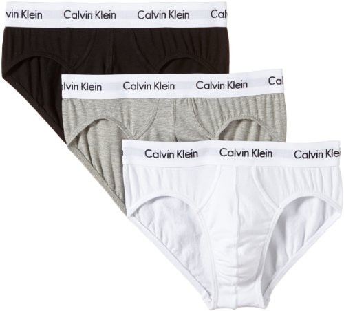 Calvin Klein 3P Hip Brief, Calzoncillos para Hombre (3 unidades), Multicolor (Blanco/Gris/Negro 998), Medium