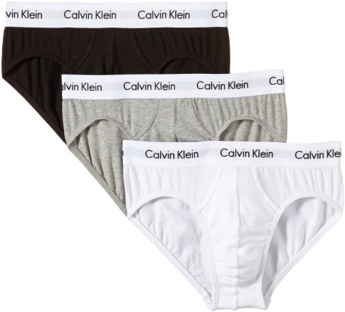 Calvin Klein 3P Hip Brief, Calzoncillos para Hombre (3 unidades), Multicolor (Blanco/Gris/Negro 998), Medium Calvin Klein 3P Hip Brief, Calzoncillos para Hombre (3 unidades), Multicolor (Blanco/Gris/Negro 998), Medium