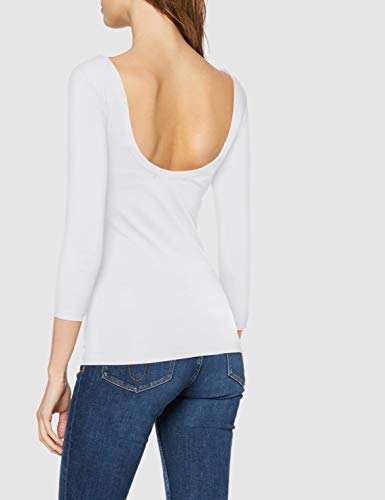 Calvin Klein CK Round Logo Ballet Top Camiseta, Blanco (Bright White Yaf), 42 (Talla del Fabricante: X-Large) para Mujer