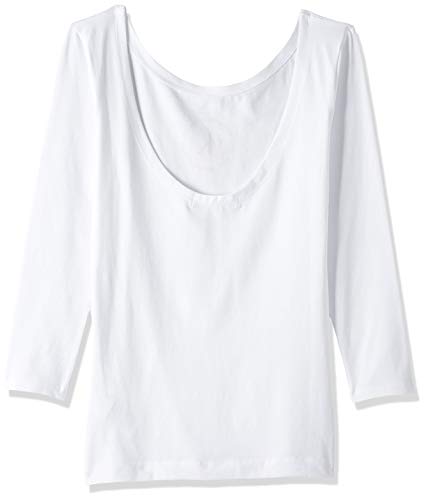 Calvin Klein CK Round Logo Ballet Top Camiseta, Blanco (Bright White Yaf), 42 (Talla del Fabricante: X-Large) para Mujer