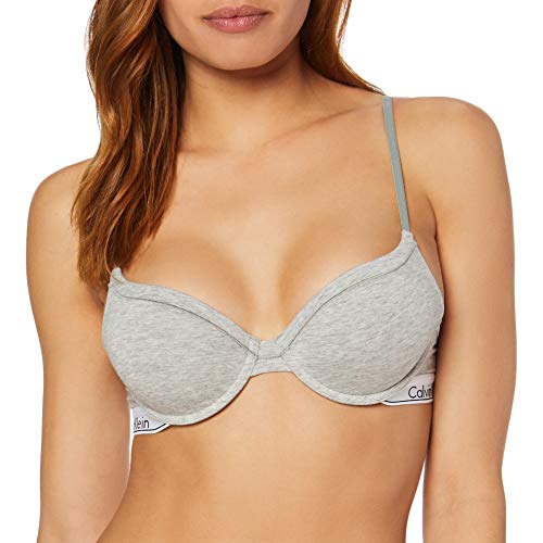 Calvin Klein Cotton-Modern T-Shirt (W.O EMBED Sujetador con Aros, Gris (Grey Heather 020), 95C (Talla del fabricante: 0C36) para Mujer Calvin Klein Cotton-Modern T-Shirt (W.O EMBED Sujetador con Aros, Gris (Grey Heather 020), 95C (Talla del fabricante: 0C36) para Mujer