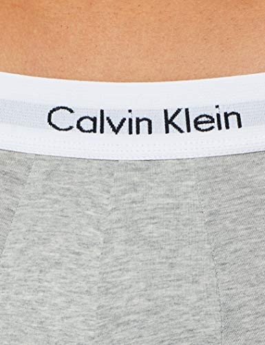 Calvin Klein COTTON STRETCH, 3P TRUNK, Bóxer Hombre, Multicolor (Black/White/Grey), M