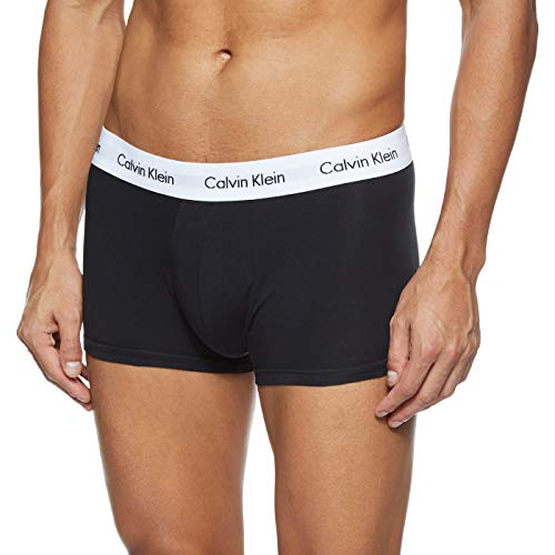 Calvin Klein COTTON STRETCH, 3P TRUNK, Bóxer Hombre, Multicolor (Black/White/Grey), M