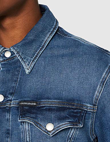 Calvin Klein Foundation Slim Denim Jacket Chaqueta Vaquera, Aa081 Mid Blue, M para Hombre