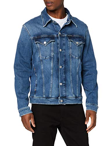 Calvin Klein Foundation Slim Denim Jacket Chaqueta Vaquera, Aa081 Mid Blue, M para Hombre