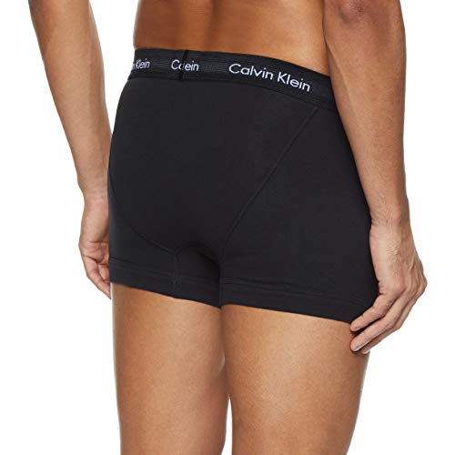 Calvin Klein Hombre - Pack de 3 bóxers de tiro medio - Cotton Stretch, Azul (Black/Blue Shadow/Cobalt Water Dtm Wb 4Ku), M, (Pack de 3)