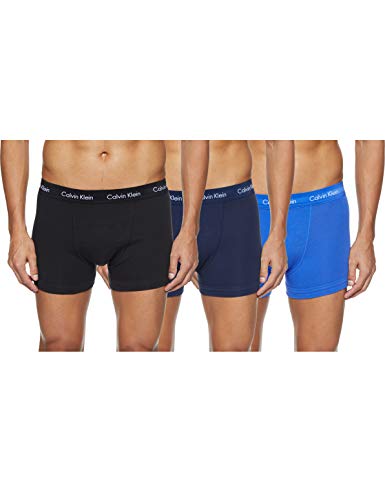 Calvin Klein Hombre - Pack de 3 bóxers de tiro medio - Cotton Stretch, Azul (Black/Blue Shadow/Cobalt Water Dtm Wb 4Ku), M, (Pack de 3) Calvin Klein Hombre - Pack de 3 bóxers de tiro medio - Cotton Stretch, Azul (Black/Blue Shadow/Cobalt Water Dtm Wb 4Ku), M, (Pack de 3)