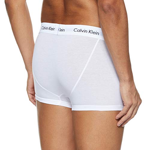 Calvin Klein Hombre - Pack de 3 bóxers de tiro medio - Cotton Stretch, Blanco, S, (Pack de 3)