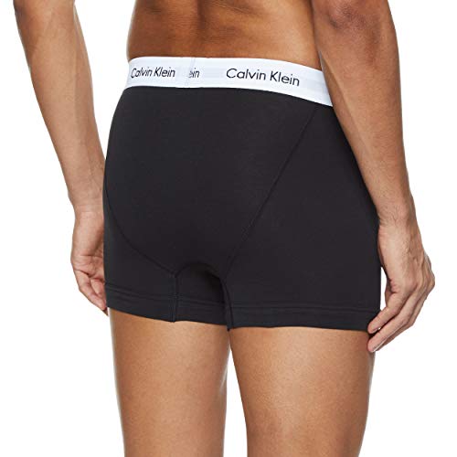 Calvin Klein Hombre - Pack de 3 bóxers de tiro medio - Cotton Stretch, Multicolour (Black/White/Grey Heather), L, (Pack de 3)