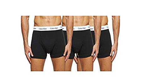 Calvin Klein Hombre - Pack de 3 bóxers de tiro medio - Cotton Stretch, Negro, L, (Pack de 3)