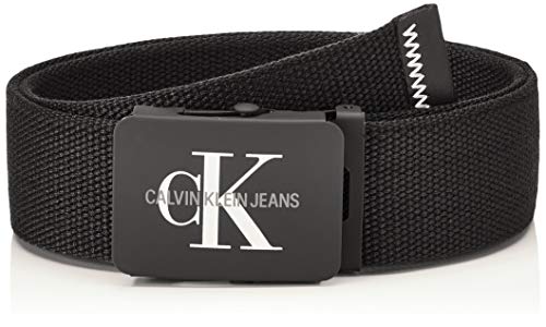 Calvin Klein J 4cm Adj.Monogram Canvas Belt Cinturón, Negro (Black 001), 115 (Talla del fabricante: 100) para Hombre Calvin Klein J 4cm Adj.Monogram Canvas Belt Cinturón, Negro (Black 001), 115 (Talla del fabricante: 100) para Hombre