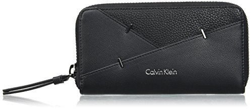 Calvin Klein Luna Large Ziparound, Cartera para Mujer, Negro (Black), 3x14x22 cm (W x H x L)