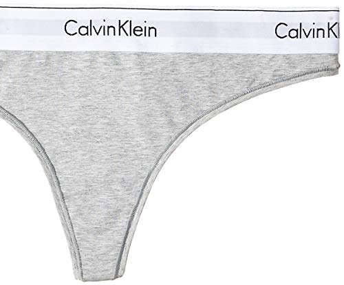 Calvin Klein Modern Cotton-Thong Tanga, Grau (Grey Heather 020), X-Small para Mujer