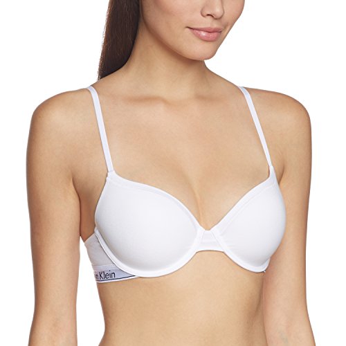 Calvin Klein underwear MODERN COTTON - MODERN T-SHIRT, Sujetador Para Mujer, Blanco (White 100), 85B (Talla del fabricante: 0B32)