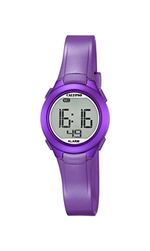 Calypso K5677/2 - Reloj Digital Unisex con Pantalla LCD y Correa de plástico Color Morado