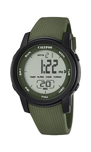 Calypso – Reloj Digital Unisex con LCD Pantalla Digital Dial y Correa de plástico Verde k5698/4