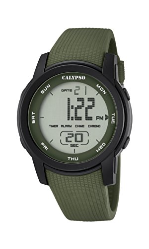 Calypso – Reloj Digital Unisex con LCD Pantalla Digital Dial y Correa de plástico Verde k5698/4 Calypso – Reloj Digital Unisex con LCD Pantalla Digital Dial y Correa de plástico Verde k5698/4