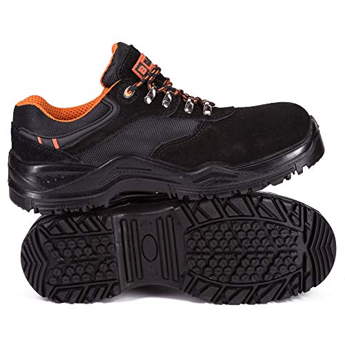 Calzado Deportivo de Seguridad S1P SRC con Puntera Ultraligera de conglomerado Zapatos de Trabajo al Tobillo de Senderismo con Suelas centrales de Kevlar 1557 Black Hammer Black Hammer (42 EU)