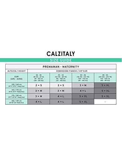 CALZITALY Medias Invernales Premama | Panty Para Futura Mama | 100 DEN | Negro, Amarillo, Naranja, Verde, Rosa | S, M, L, XL | Calcetería Italiana | (S, Negro)