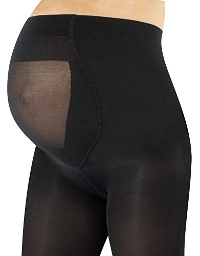 CALZITALY Medias Invernales Premama | Panty Para Futura Mama | 100 DEN | Negro, Amarillo, Naranja, Verde, Rosa | S, M, L, XL | Calcetería Italiana | (S, Negro)