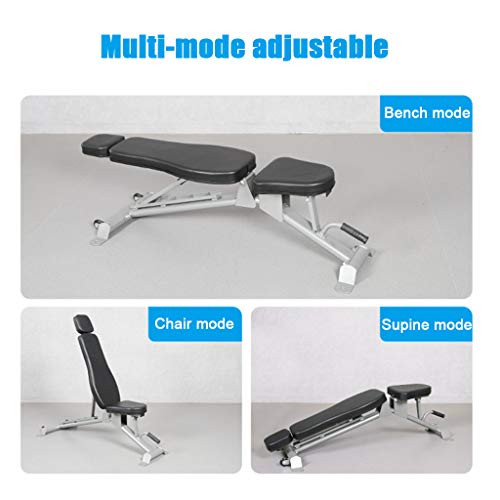 Cama de levantamiento de pesas multifuncional fitness con tabla de músculos abdominales, pendiente ajustable, soporte de carga de 400 kg, móvil y fijo, banco plegable con mancuernas para el hogar Cama de levantamiento de pesas multifuncional fitness con tabla de músculos abdominales, pendiente ajustable, soporte de carga de 400 kg, móvil y fijo, banco plegable con mancuernas para el hogar