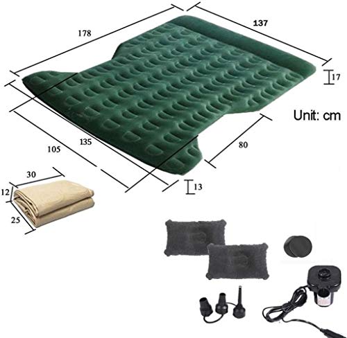 Cama de viaje Cama inflable Suv colchón de aire colchón de aire, automóvil Colchón inflable, inflable banco de asiento de coche, for del resto del sueño y movimiento íntimo 5-21 ( Color : Green )