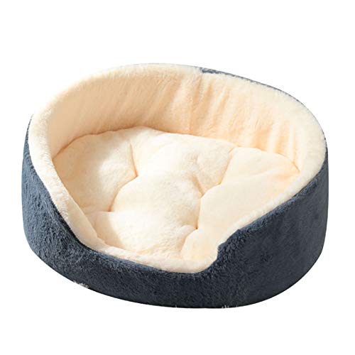 Cama Mascotas Ovalada Exuberante Nido Extraíble Mascotas Perrera Perros Nido Gatos Saco Dormir Profundo Colchoneta Cachorros Invierno Colchón Almohada Felpa Cojín Suave Gatos Fossa,B-diameter70CM