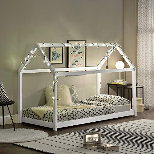 Cama para niños de Madera Pino 70 x 140cm o 80 x 160cm Cama Infantil Forma de casa Casita Blanco o Pino Natural (Blanco, 90x200cm) Cama para niños de Madera Pino 70 x 140cm o 80 x 160cm Cama Infantil Forma de casa Casita Blanco o Pino Natural (Blanco, 90x200cm)