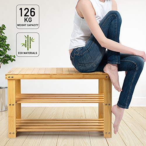 Camabel Estantería para Zapatos de Bambú 3 Niveles 70 x 30 x 43 cm Carga máxima 126kg Organizador Múltifuncional Cambiar Banco de Zapatos Ideal para Entrada Baño Sala de Estar Pasillo Camabel Estantería para Zapatos de Bambú 3 Niveles 70 x 30 x 43 cm Carga máxima 126kg Organizador Múltifuncional Cambiar Banco de Zapatos Ideal para Entrada Baño Sala de Estar Pasillo
