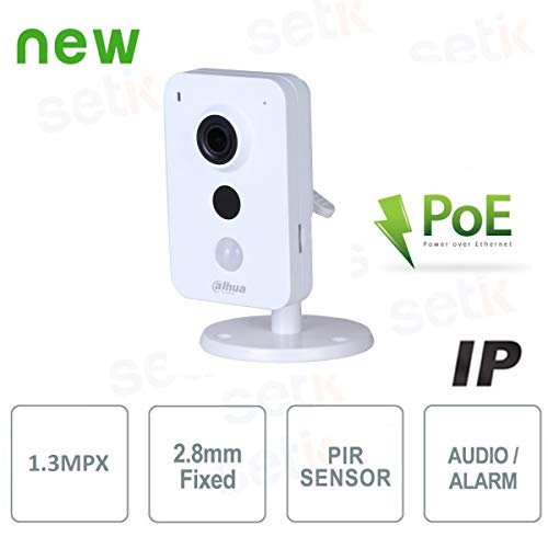 Cámara Cubo IP 1.3M DN IR10m 2.8mm Wifi PIR Audio SD E/S