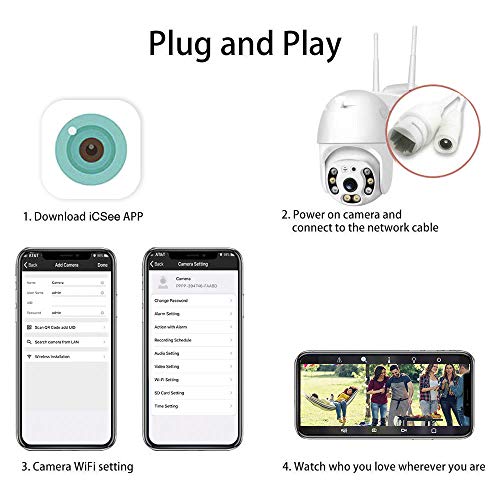 Cámara de Seguridad WiFi Exterior, Aottom 1080P PTZ Camara Vigilancia Exterior, Cámara de Vigilancia, Audio de Dos Vías, Visión Nocturna 40M, Detección de Movimiento, Notificación de Alarma, IP66 Cámara de Seguridad WiFi Exterior, Aottom 1080P PTZ Camara Vigilancia Exterior, Cámara de Vigilancia, Audio de Dos Vías, Visión Nocturna 40M, Detección de Movimiento, Notificación de Alarma, IP66