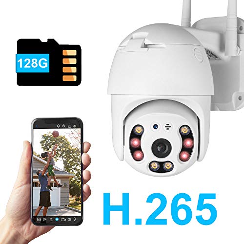 Cámara de Seguridad WiFi Exterior, Aottom 1080P PTZ Camara Vigilancia Exterior, Cámara de Vigilancia, Audio de Dos Vías, Visión Nocturna 40M, Detección de Movimiento, Notificación de Alarma, IP66