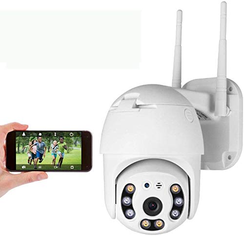 Cámara de Seguridad WiFi Exterior, Aottom 1080P PTZ Camara Vigilancia Exterior, Cámara de Vigilancia, Audio de Dos Vías, Visión Nocturna 40M, Detección de Movimiento, Notificación de Alarma, IP66