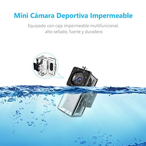 Camara Espia Oculta Sumergible, NIYPS 1080P HD Mini Camaras de Vigilancia Portátil Secreta Compacta con Sensor Movimiento y IR Visión Nocturna, Camara Seguridad Pequeña Exterior/Interior