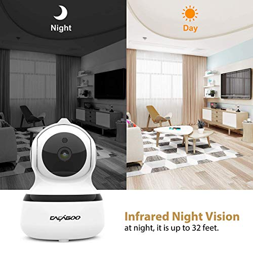 Cámara IP Wifi 1080P CACAG00,Cámara de Vigilancia Interior Inalámbrico 2.4G,almacenamiento en la nube,audio bidireccional,detección de movimiento con alarma,visión nocturna