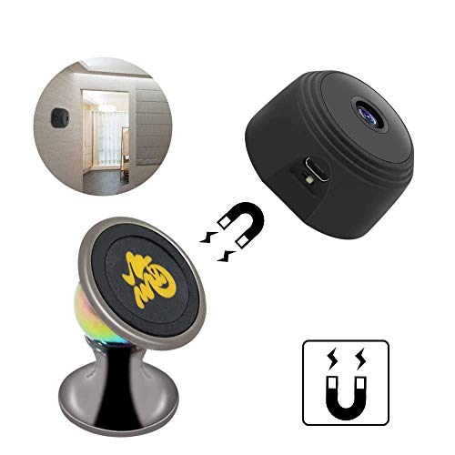 Cámara Oculta, cámara espía Mini niñera de Seguridad para el hogar 1080P HD con monitorización de Movimiento, 120 ° Gran Angular, Video de visión Nocturna (Negro)