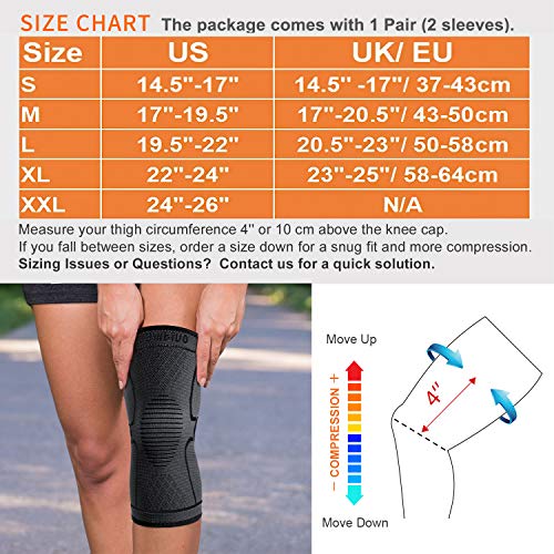 CAMBIVO 2 x Rodilleras Menisco y Ligamento, Rodillera Deportiva para Hombre y Mujer, Rodillera Compresion para Running, Voleibol, Artrosis, Tendinitis CAMBIVO 2 x Rodilleras Menisco y Ligamento, Rodillera Deportiva para Hombre y Mujer, Rodillera Compresion para Running, Voleibol, Artrosis, Tendinitis