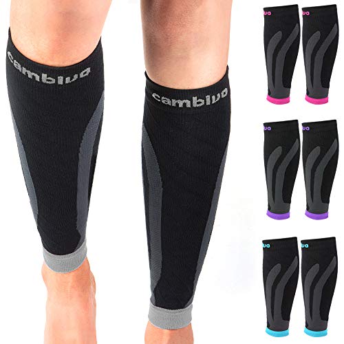 CAMBIVO 3 Pares Medias Compresion Hombre y Mujer, Mangas de Compresión, Perneras Ciclismo, Pantorrilleras, Calentadores de Piernas para Correr, Deporte, Futbol, Trabajo, Gym